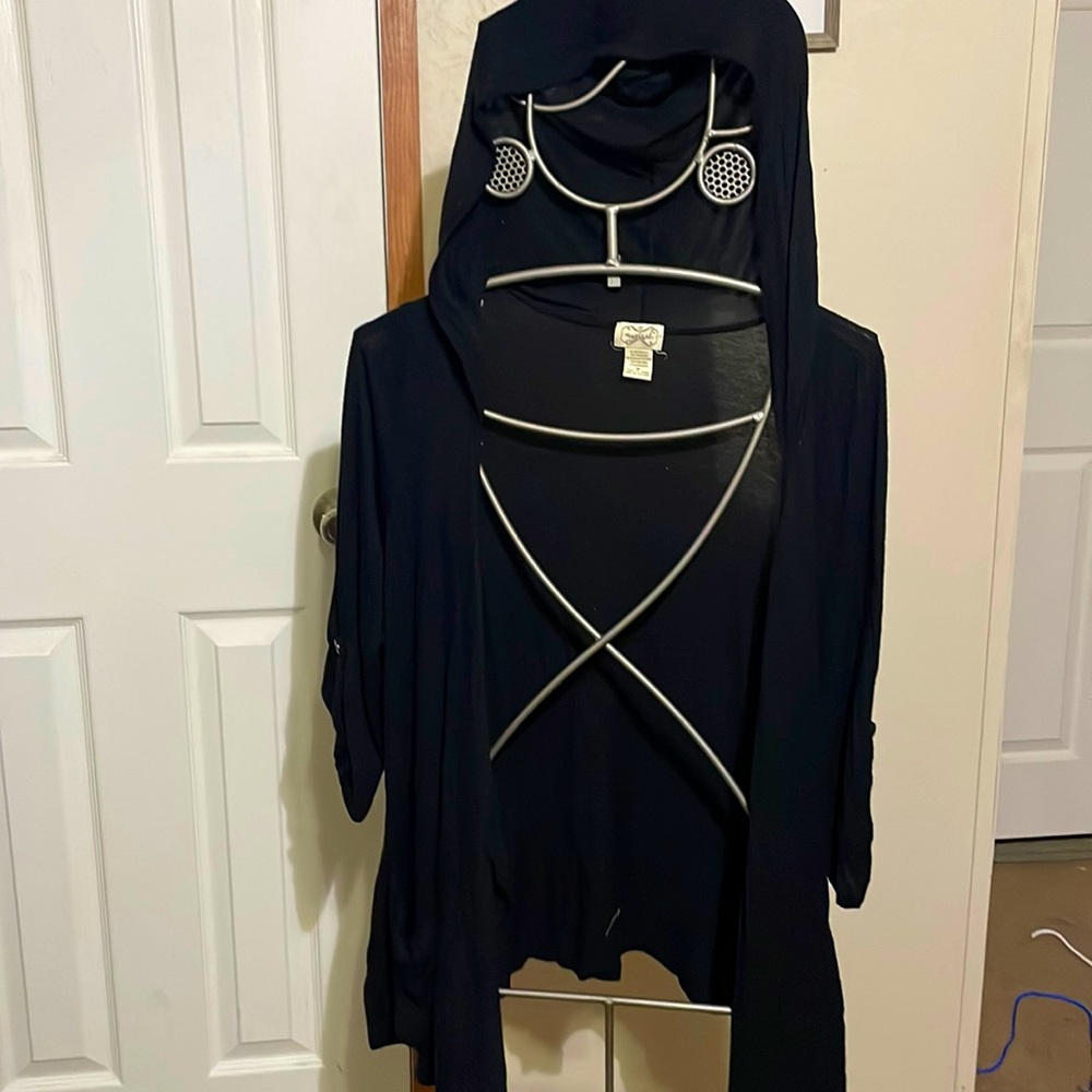 Eyelash Couture Black Hooded Cardigan